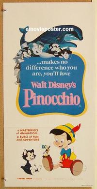 e907 PINOCCHIO Australian daybill movie poster R82 Walt Disney classic!