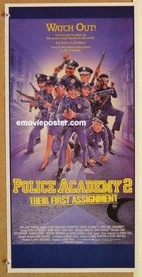 e916 POLICE ACADEMY 2 Australian daybill movie poster '85 Bubba Smith
