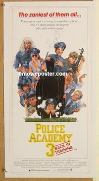 e917 POLICE ACADEMY 3 Australian daybill movie poster '86 Bubba Smith
