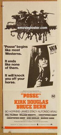e925 POSSE Australian daybill movie poster '75 Kirk Douglas, Bruce Dern