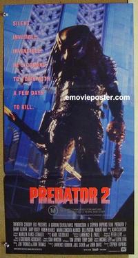 e928 PREDATOR 2 Australian daybill movie poster '90 Danny Glover, Gary Busey