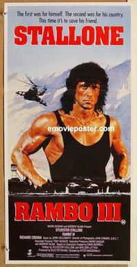e945 RAMBO 3 Australian daybill movie poster '88 Sylvester Stallone, Crenna