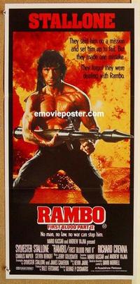 e946 RAMBO FIRST BLOOD 2 Australian daybill movie poster '85 Stallone