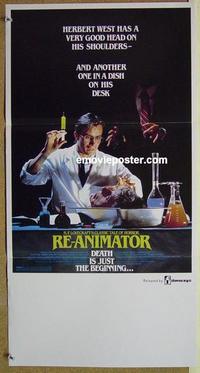e949 RE-ANIMATOR Australian daybill movie poster '85 great horror image!