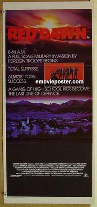 e952 RED DAWN Australian daybill movie poster '84 Patrick Swayze, Howell