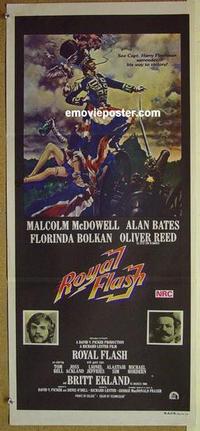 e984 ROYAL FLASH Australian daybill movie poster '75 Malcolm McDowell