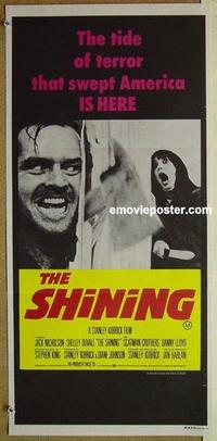 f004 SHINING Australian daybill movie poster '80 Jack Nicholson, Kubrick