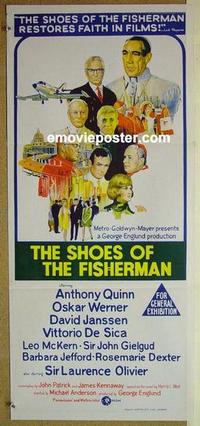 f005 SHOES OF THE FISHERMAN Australian daybill movie poster '69 Quinn