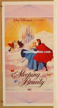 f014 SLEEPING BEAUTY Aust daybill R87 Walt Disney cartoon fairy tale fantasy, great art!