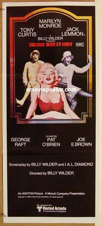 f026 SOME LIKE IT HOT Australian daybill movie poster R80 Marilyn Monroe