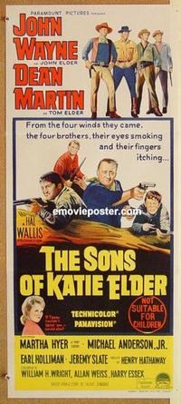 f031 SONS OF KATIE ELDER Australian daybill movie poster '65 John Wayne