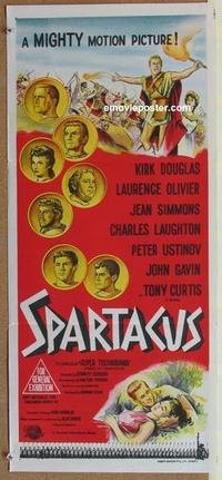 f035 SPARTACUS Australian daybill movie poster '61 Kubrick, Kirk Douglas