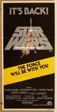 f046 STAR WARS Australian daybill movie poster R81 George Lucas, Ford