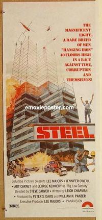 f053 STEEL Australian daybill movie poster '80 Lee Majors, Jennifer O'Neill