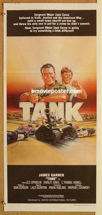 f073 TANK Australian daybill movie poster '84 James Garner, C. Thomas Howell