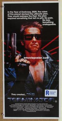 f089 TERMINATOR Australian daybill movie poster '84 Arnold Schwarzenegger