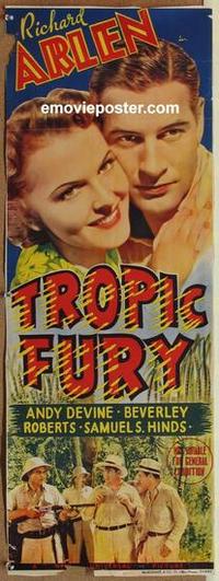 e033 TROPIC FURY long Australian daybill movie poster '39 Richard Arlen