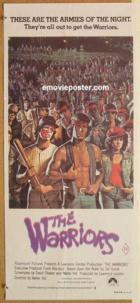 f157 WARRIORS Australian daybill movie poster '79 Walter Hill, bad teens!