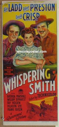 f161 WHISPERING SMITH Australian daybill movie poster '48 Alan Ladd