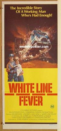 f163 WHITE LINE FEVER Australian daybill movie poster '75 big rigs!