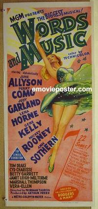 f173 WORDS & MUSIC Australian daybill movie poster '49 Garland, all-stars!