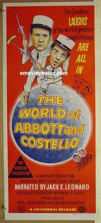 f174 WORLD OF ABBOTT & COSTELLO Australian daybill movie poster '65 Bud&Lou