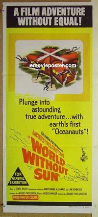 f175 WORLD WITHOUT SUN Australian daybill movie poster '65 Jacques Cousteau