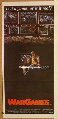 f155 WARGAMES Australian daybill movie poster '83 Matthew Broderick, sci-fi!