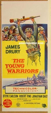 f183 YOUNG WARRIORS Australian daybill movie poster '66 James Drury, WWII