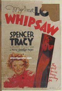 e006 WHIPSAW Australian one-sheet movie poster '35 Myrna Loy, Spencer Tracy