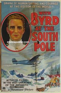 e012 WITH BYRD AT THE SOUTH POLE one-sheet movie poster '30 Admiral Richard E. Byrd in Antarctica!