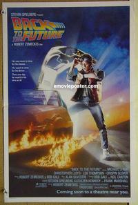 e053 BACK TO THE FUTURE Australian window card movie poster '85 Michael J. Fox