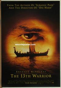 g004 13th WARRIOR DS one-sheet movie poster '99 Antonio Banderas, Crichton