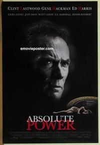 g010 ABSOLUTE POWER DS one-sheet movie poster '97 Clint Eastwood, Hackman