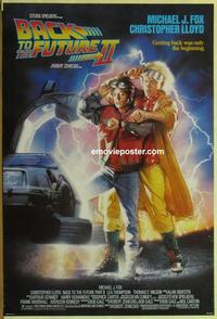 g049 BACK TO THE FUTURE 2 one-sheet movie poster '89 Michael J. Fox, Lloyd