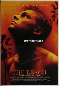 g060 BEACH one-sheet movie poster '00 Leonardo DiCaprio, island paradise!