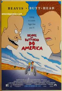 g063 BEAVIS & BUTT-HEAD DO AMERICA DS advance one-sheet movie poster '96 MTV