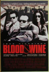 g074 BLOOD & WINE one-sheet movie poster '96 Jack Nicholson, Jennifer Lopez