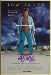 g087 BURBS advance one-sheet movie poster '89 Tom Hanks, Bruce Dern, Fisher