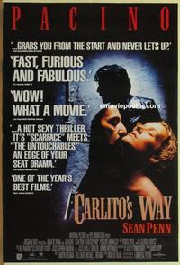 g093 CARLITO'S WAY int'l one-sheet movie poster '93 Al Pacino, Sean Penn