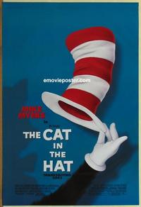 g097 CAT IN THE HAT DS advance one-sheet movie poster '03 Seuss, hat style!