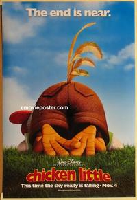 g108 CHICKEN LITTLE DS teaser one-sheet movie poster '05 Walt Disney