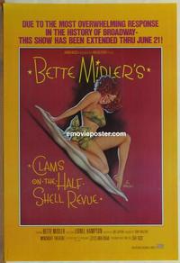 g115 CLAMS ON THE HALF SHELL one-sheet movie poster '75 Bette by Amsel!