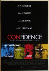 g123 CONFIDENCE one-sheet movie poster '03 Edward Burns, Rachel Weisz
