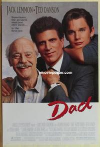 g139 DAD one-sheet movie poster '89 Jack Lemmon, Ted Danson, Dukakis