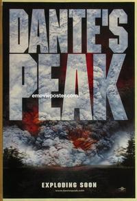 g141 DANTE'S PEAK DS teaser one-sheet movie poster '97 Brosnan, volcano!