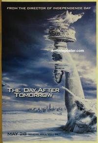 g145 DAY AFTER TOMORROW DS teaser one-sheet movie poster '04 frozen style!