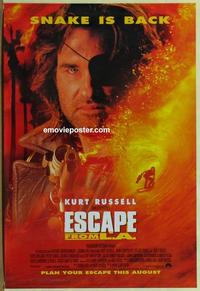 g166 ESCAPE FROM LA DS advance one-sheet movie poster '96 Russell, Carpenter