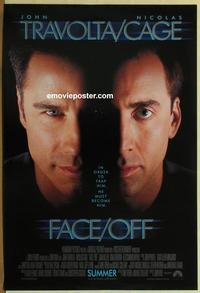g170 FACE/OFF int'l advance one-sheet movie poster '97 Travolta, Nicholas Cage