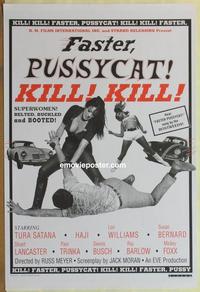 g176 FASTER PUSSYCAT KILL KILL one-sheet movie poster R90s Russ Meyer